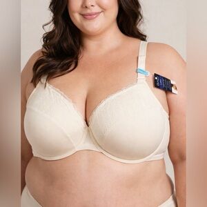 Bali Lift Ivory Off White Women Underwire Push Up Soft Bra Size 40C